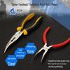 6" & 8" Bent Nose Pliers: Toothed Jaw for Nail Pulling & Object Retrieval, Crucible-Ready with Pointed Head.