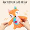Durable Squeaky Dog Toy Fox Shaped Plush Puppy Chew Interactive Pet Gift for Small To Medium Dogs