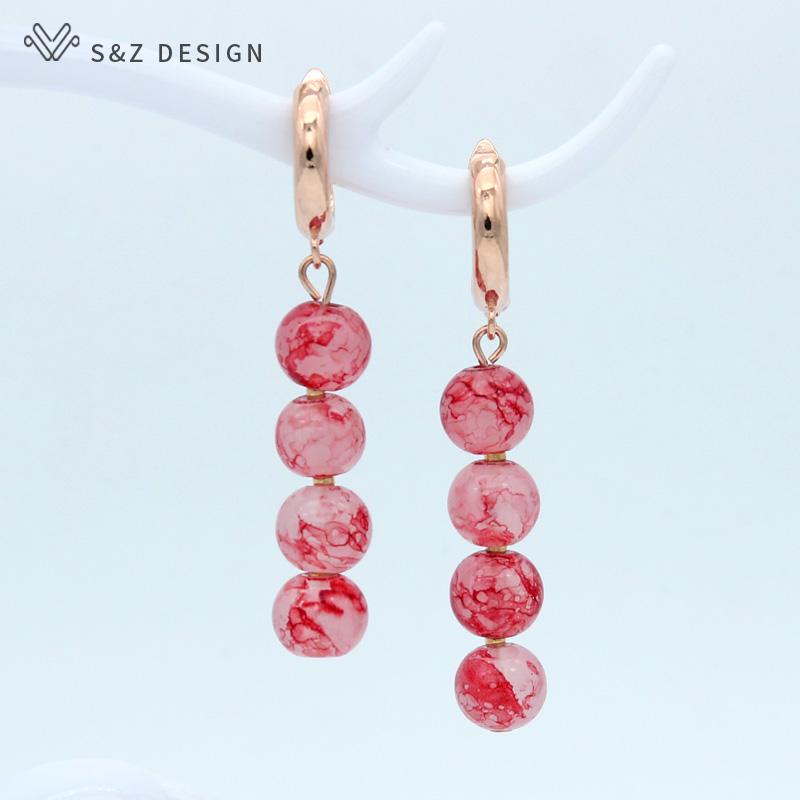 

Милые круглые цветные стеклянные бусины, серьги-подвески цвета розового золота, милые модные серьги для женщин и девочек, повседневные вечерние украшения