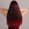 Attention To Ordering - Wig Long Straight Hair European American Style Black Gradient Red Curly Headband Full Top 24 Inches