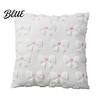 Romantic Room Decor Plush Throw Pillow Cover Heart Embroidery Cushion Case with 3D Bowknot Jacquard Cute Bow Tie Cases Soft Fluffy Decorative