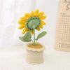 Crochet Sunflower Potted Plant Handcrafted Fabric for Home Table Shelf Decoration Easter Wedding Anniversary Gift for Teacher