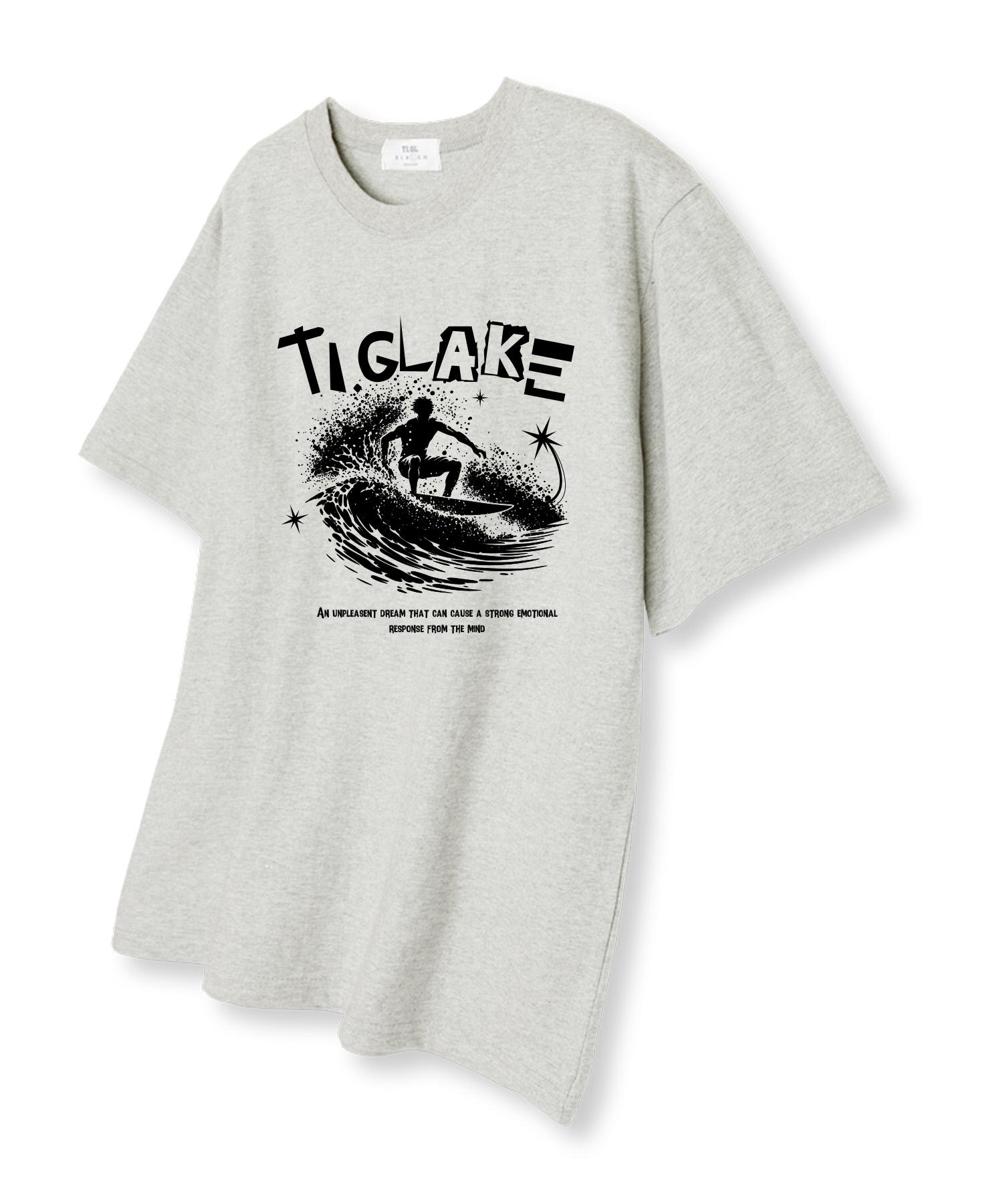 Tee Glake Surfboy Oversized Short Sleeve T-Shirt Oatmeal L