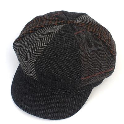 Universelle Chemie Patchwork Wolle Grau Newsboy-Kappe