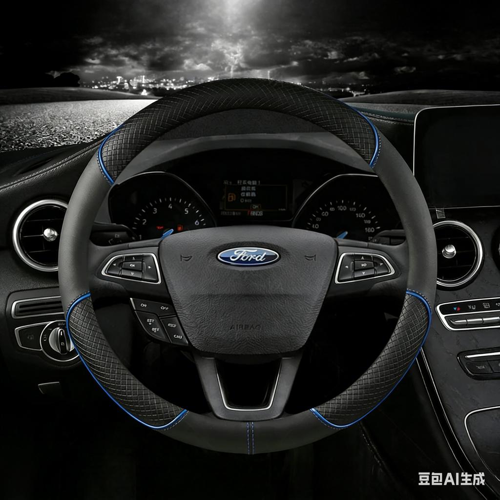 lcqg2 Car Steering Wheel Cover For Ford Fiesta 2000-2020 MK7 4 5 6 Leather Anti-slip Auto Accessories