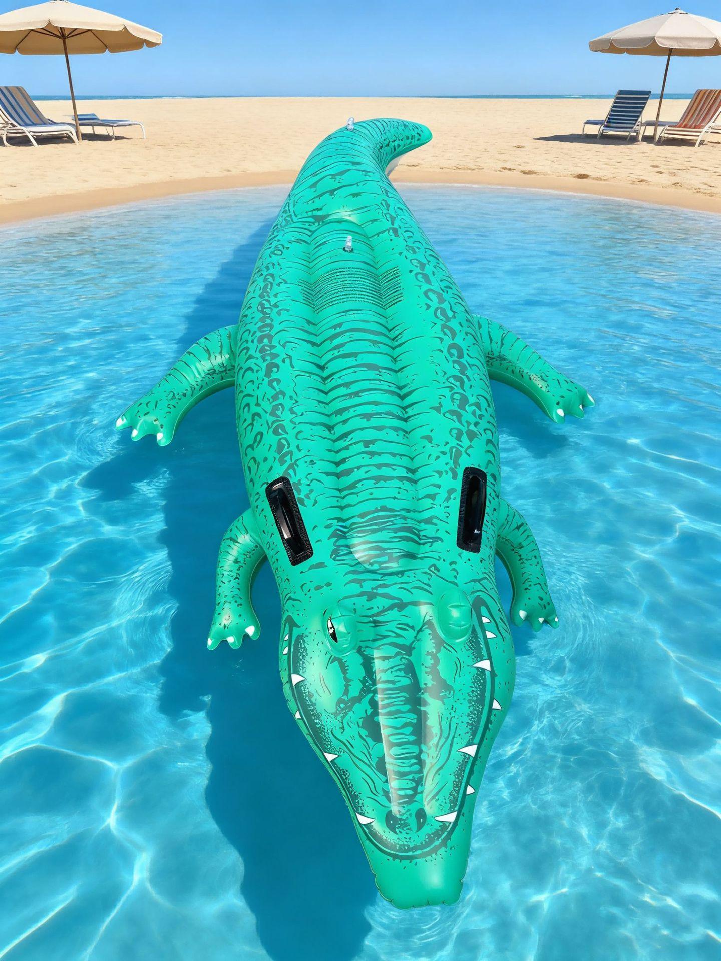Black shark blue whale big crocodile water inflatable floating bed small crocodile mount floating row swimming water outdoor inflatable 150*88*55CM
