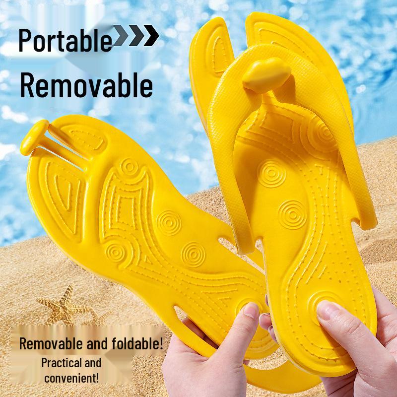 Přenosné protiskluzové skládací cestovní žabky na pláž, do hotelu a do sprchy