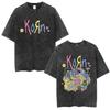 YK Korn Follow The Leader Jubiläum Washed T-Shirt Unisex Rundhals Lässig Bequem Mode T-Shirt