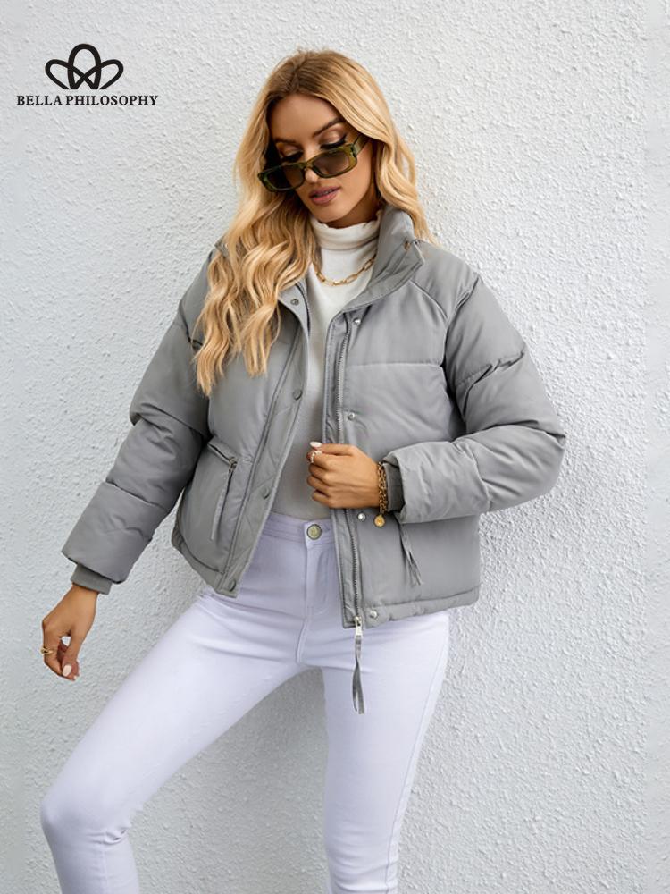 Новое зимнее хлопковое пальто с коротким воротником-стойкой — фото 8