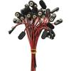 100ea I Shape 9V Battery Button Snap Connector Black Plastic Shell Copper Button 150mm Wire 4mm Tin End