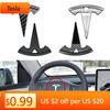 Car Sticker Tesla 3D ABS Chrome Black Logo Car Steering Wheel Cover Sticker Badge Emblem For Tesla Model 3 Y X S Decals Replacem