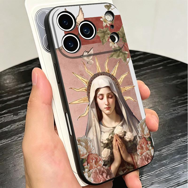 Virgen Mary Virgin De Guadalupe Soft Phone Case for iPhone 16 16E 17 Air 15 Pro Max 14 Plus 13 Mini 11 12 7 Black Cover Back She
