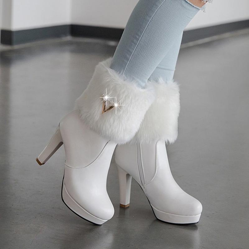 Buy The Spring and Autumn Female Single Boots Boots with Thick High ...