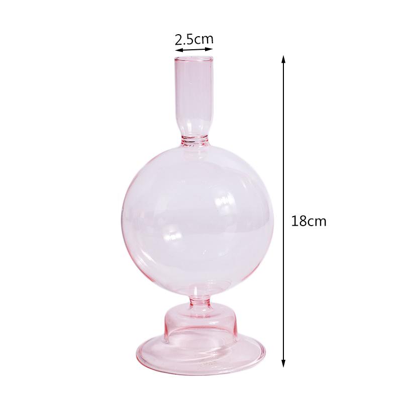 1pc Glass Vases Clear Flower Vase Candle Holders For Wedding Centerpieces Home Decoration Table Centerpieces Candlestick Holder