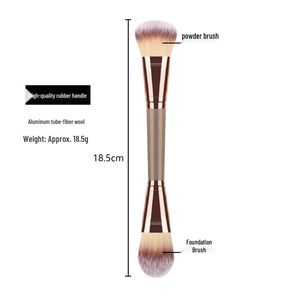 Dual-Ended Soft Bristle Foundation & Blush Brush for Contouring and Nose Shadow Makeup.