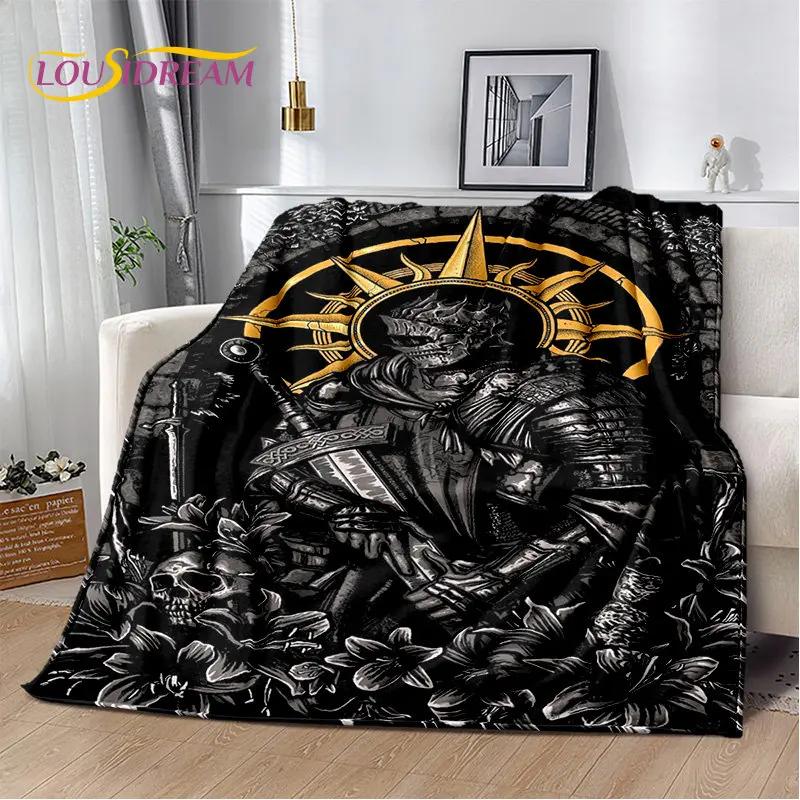 Elden Ring Jeu Joueur Couverture Peluche Douce Imprimée en 3D, Couverture Flanelle Couverture Jetée pour Salon Chambre à Coucher Lit Canapé Couverture Pique-nique