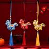 Chinese Style Pony Embroidered Pendant Spring Festival Zodiac Mascot New Year Horse Pendant Funny Tassel Car Hanging Ornaments