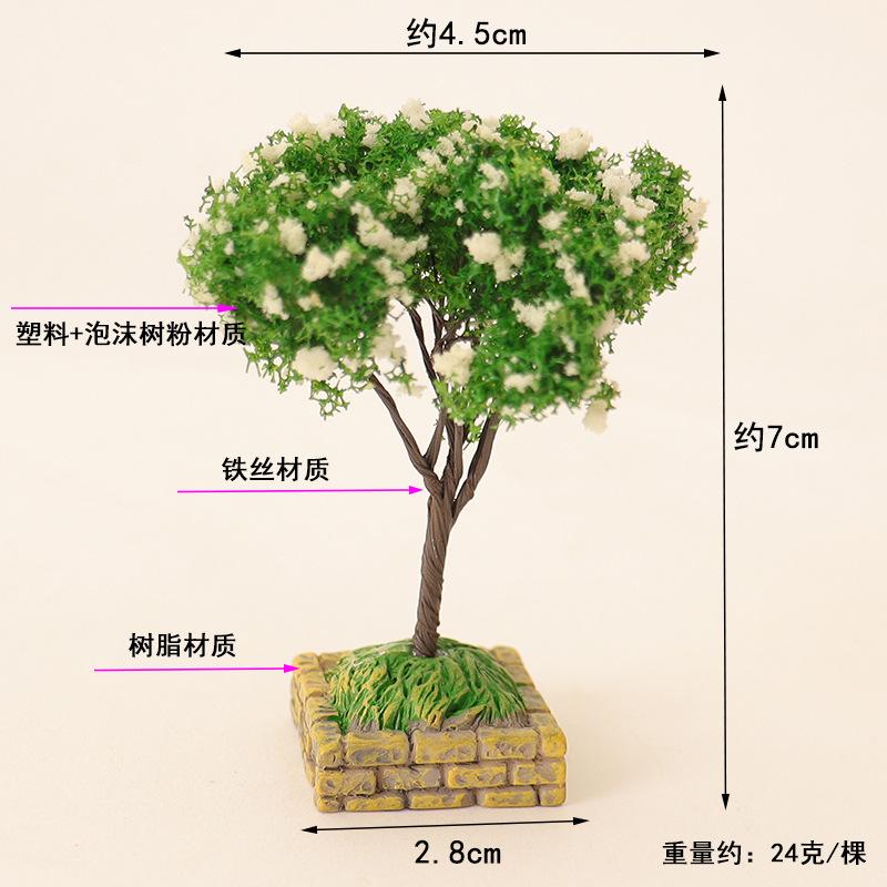 Doll House Mini Garden Simulation Cherry Blossom Willow Tree Landscaping Plant Ornaments Micro Landscape Sand Table Scene Prop Model
