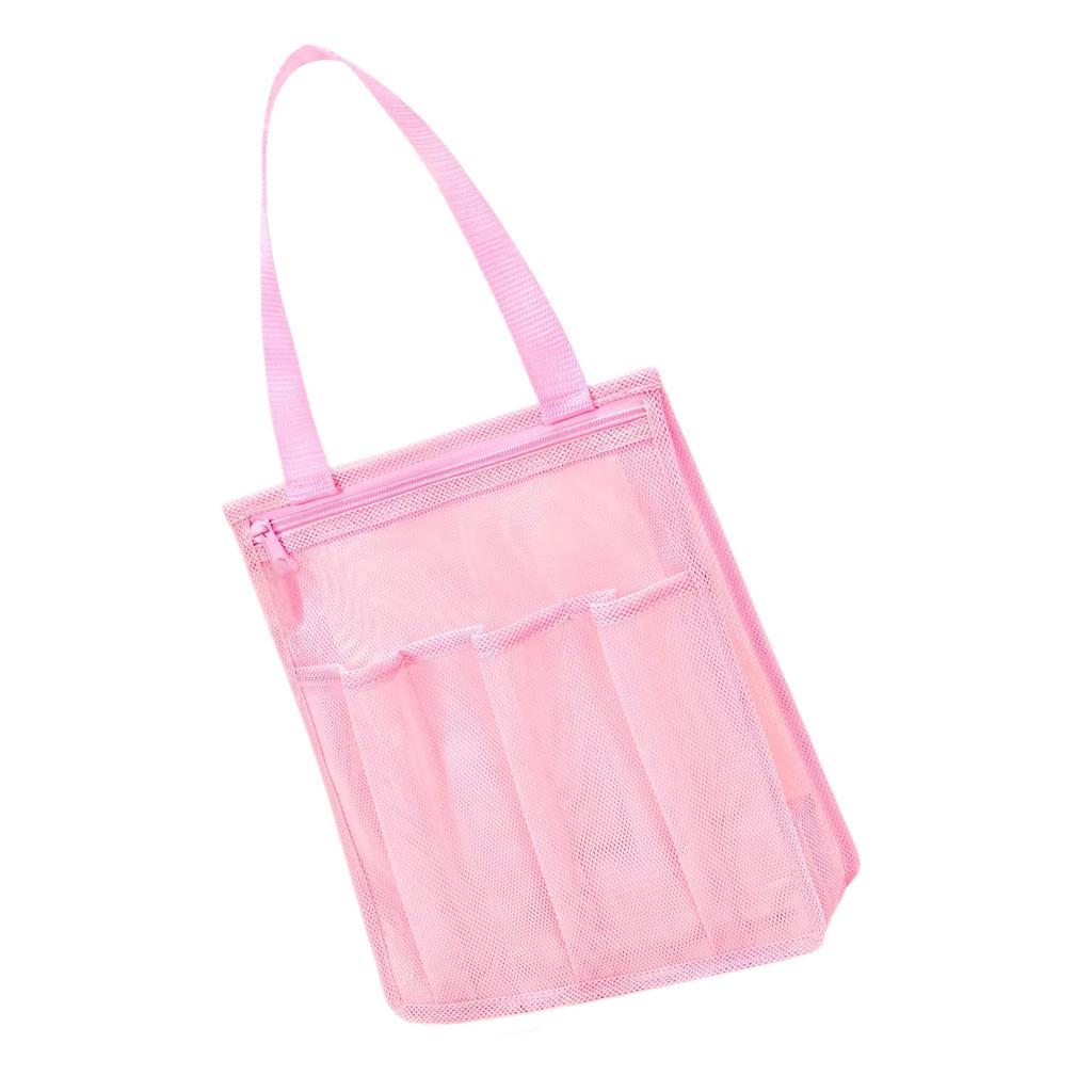 Portable Mesh Shower Bag for Beach Gym Travel Ventilated Bath Storage Organizers With Hanging Hook