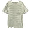 SATURDAYS NEW YORK CITY Border Short Sleeve T-shirt F Khaki X White Women Used