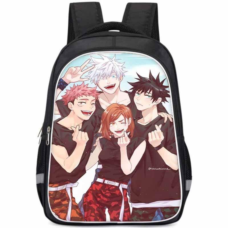 Spacious Jujutsu Kaisen Backpack For Kids With Lightweight Oxford Fabric