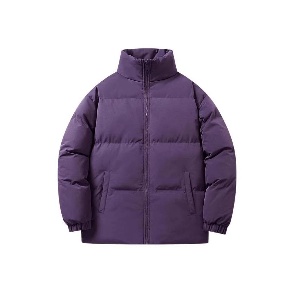 Unisex Trendy Stand Collar Thick Puffer Jacket - Winter Cotton-Padded, Loose Fit for Men and Women