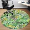 1pc Palm Leaves Pattern Office Round Area Rug,  Mat Suitable For Office, Under Office Chairs Bedroom Living Room Home Decor, Room Deco