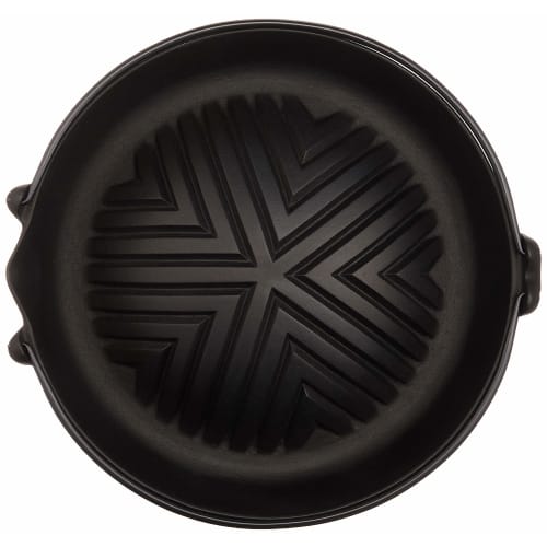 Iwachu Yakiniku and Genghis Khan Pot with Handle, Black Finish, for Direct Heat, Nanbu Ironware, 23006