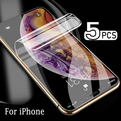 5PCS Hydrogel Film Für iPhone 15 14 11 12 13 Pro Max Weiche Gel Film Für iPhone 8 7 6 Plus SE 2022 2020 XR XS Max Screen Protector