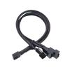 1Pcs Black New 4 Pin Pwm Fan Cable 1 To 4/3/2/1 Ways Splitter Black Sleeved 27cm Extension Cable Connector Pwm Extension Cables