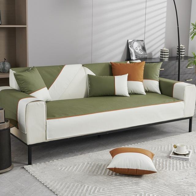 

Технологический кожаный чехол для дивана, водонепроницаемый нескользящий угловой диван для домашних животных, чехлы для кресла, защита для мебели, роскошные Cushion cover30x50cm зелёный