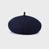 Plush Retro Fashionable Beret With Solid Color Design For Daily Cold Seasons