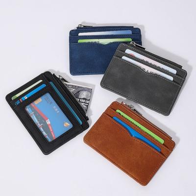 Small Mini Travel PU Leather Credit Card Holder Wallet ID Window Business Id Card Cover Case for Men Women