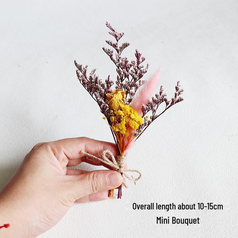 Mini Bouquet of Mixed Natural Dried Flowers: Preserved Gift Box for DIY and Decorations