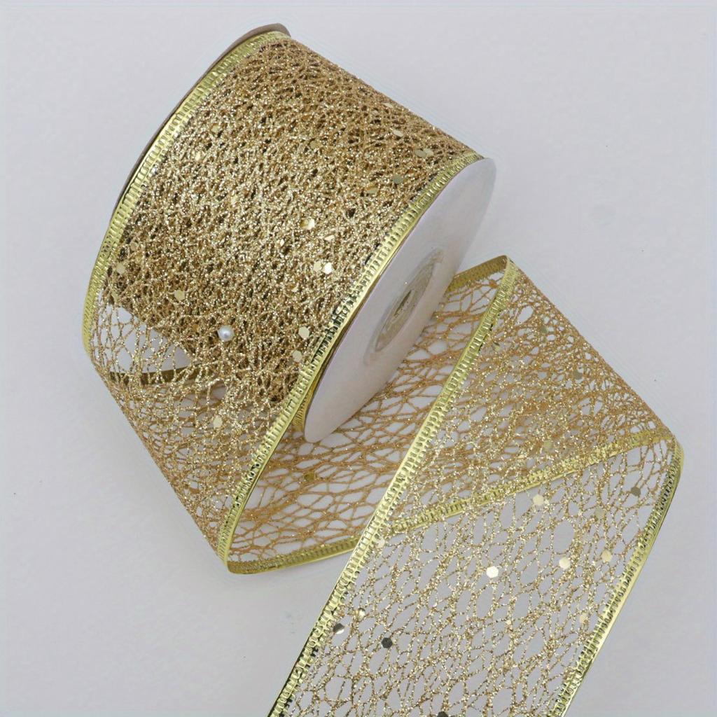 10 Yards Hollow Out Mesh Lace Ribbon Trimming for DIY Bow Crafts Edge Trim Party Festive Decoration