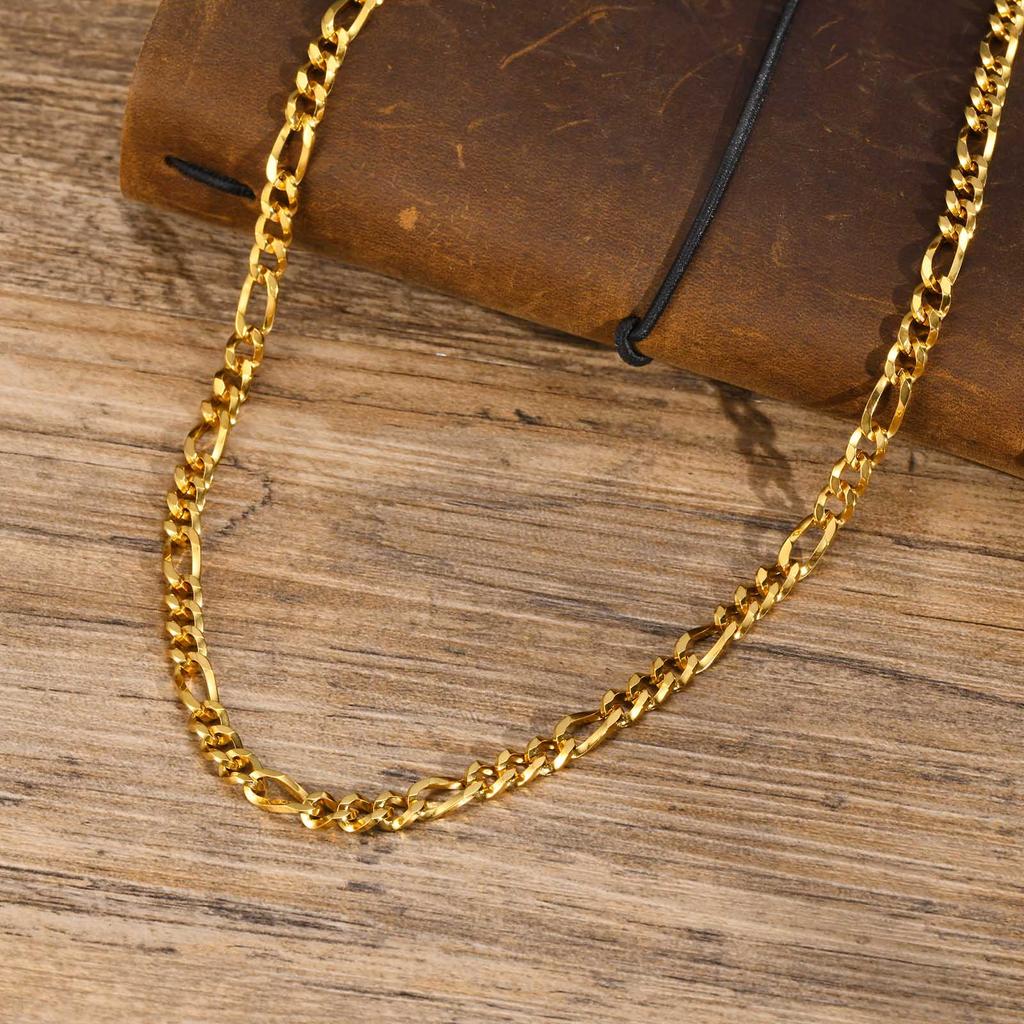Figaro Chain Necklace for men Stainless Steel Classic Punk Hip Hop Link Chain for Cool Boys Jewelry Accessories Gift