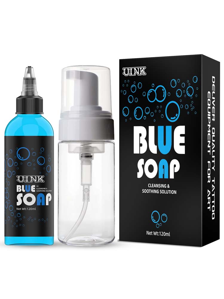 

UINK Tattoo Blue Soap 120 мл Инструмент для чистки татуировок с пенообразующим горшком Набор для татуировок Подходит для начинающих татуировщиков и тату-мастеров