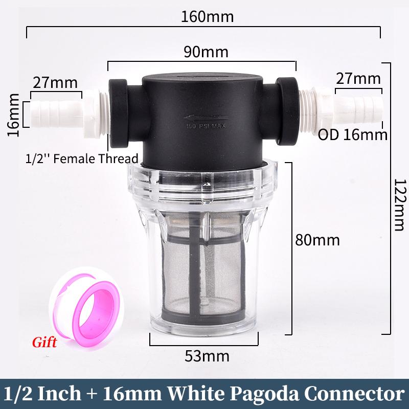 Filtre de tuyau 8~16mm Arrosage Irrigation Préfiltre 12'' Raccord de tuyau d'eau de jardin Filtre Aquarium Réservoir à poissons Pompe à eau Crépine