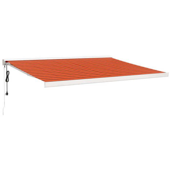 VidaXL Retractable Awning Orange and Brown 4.5x3 M Fabric and Aluminium 3154594