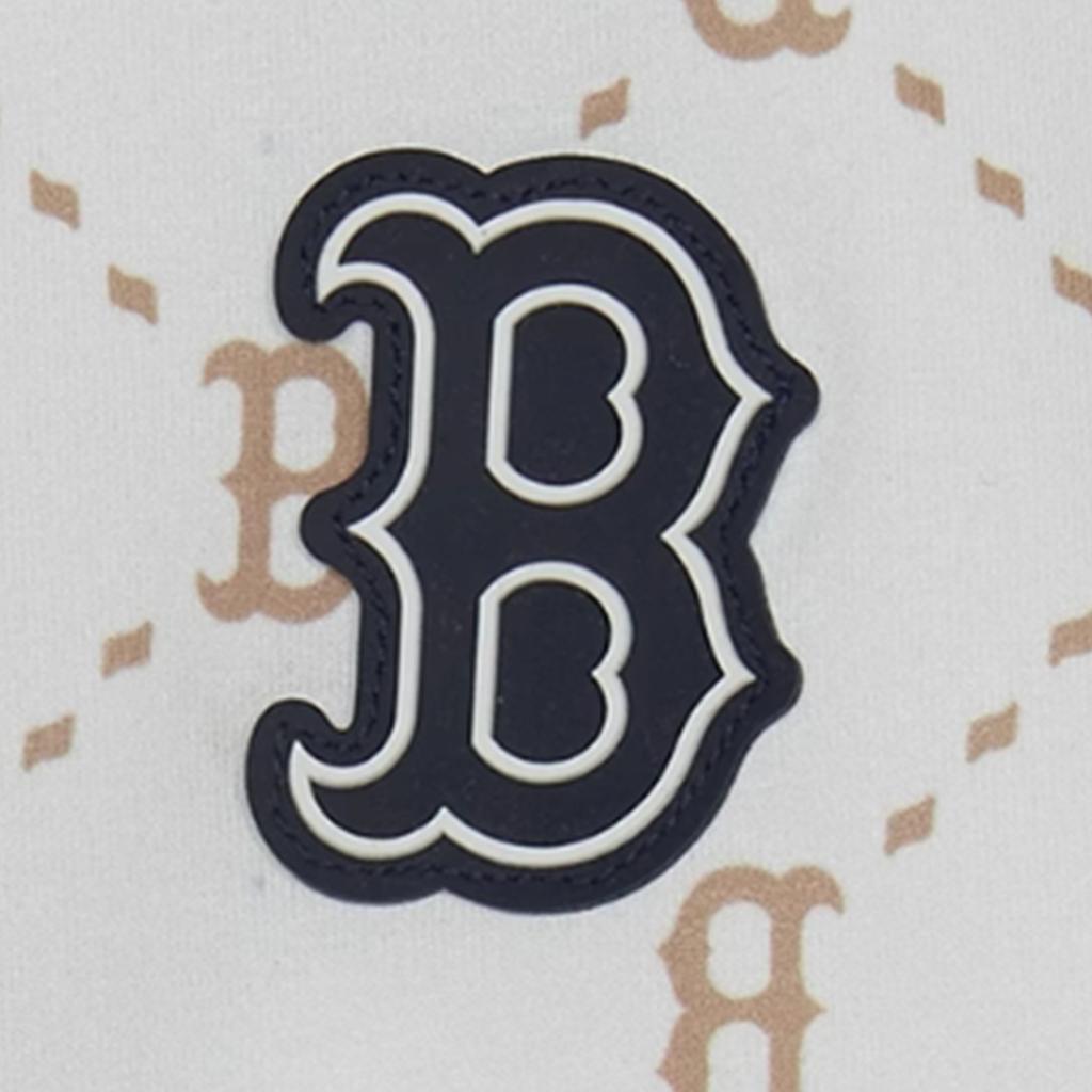 New MLB Casual Sportswear MONOGRAM Collection Boston Red Sox 2 Piece Set Beige Yellow Children Aged 3 7 Years Old 7AS1MD753-43BGS