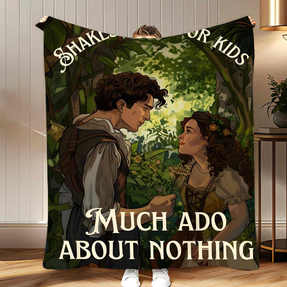 literary work Much Ado About Nothing Throw Soft Coral Fleece Blanket 310gsm Fluffy Warm Throw for Sofa Bed Couch Bedroom Decor 75x100cm
