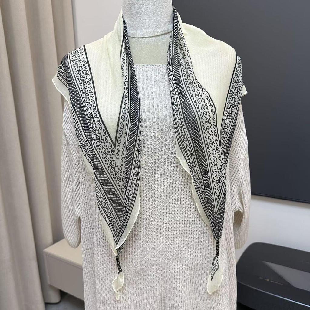 Premium Women's Summer Cotton & Linen Triangle Scarf - Versatile Lightweight Shawl
