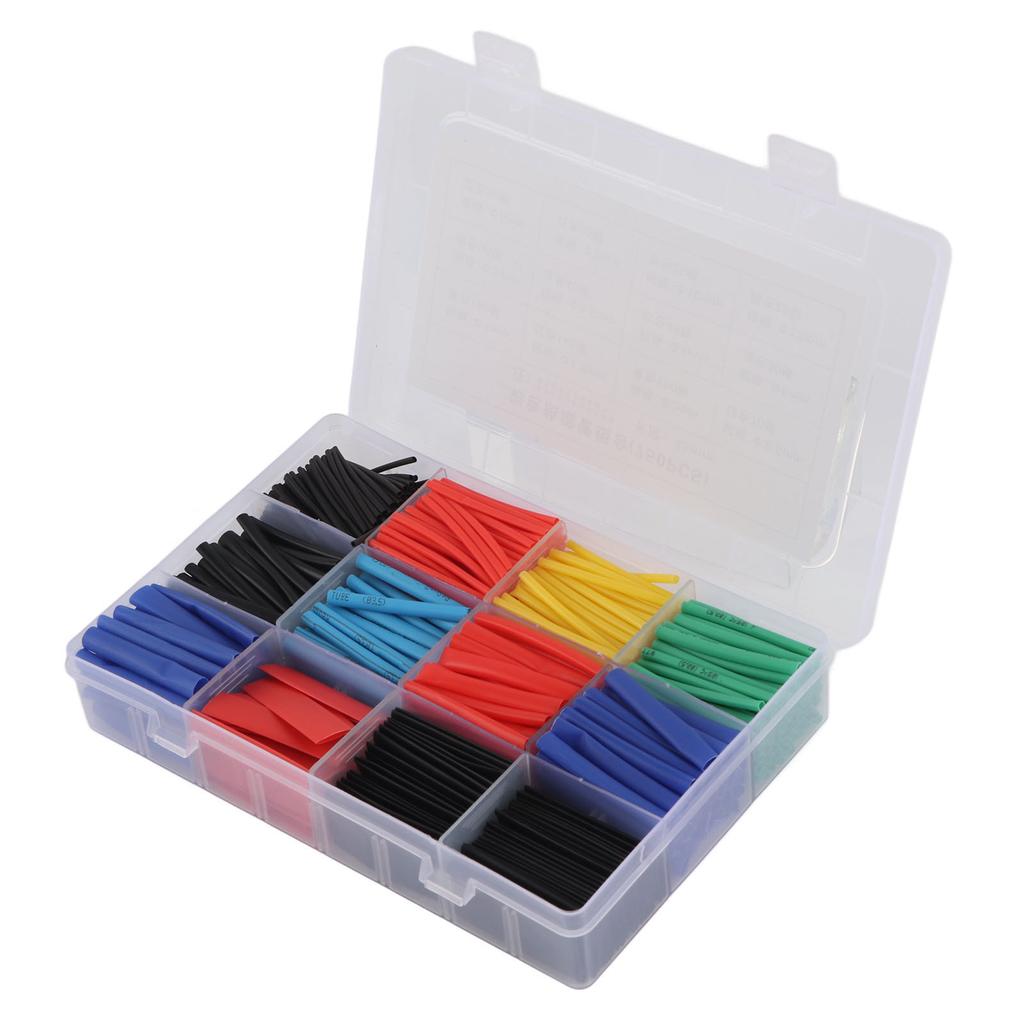 750Pcs Heat Shrink Tubing Kit 2:1 PE Electrical Cable Sleeve Wire Wrap Set Assortment
