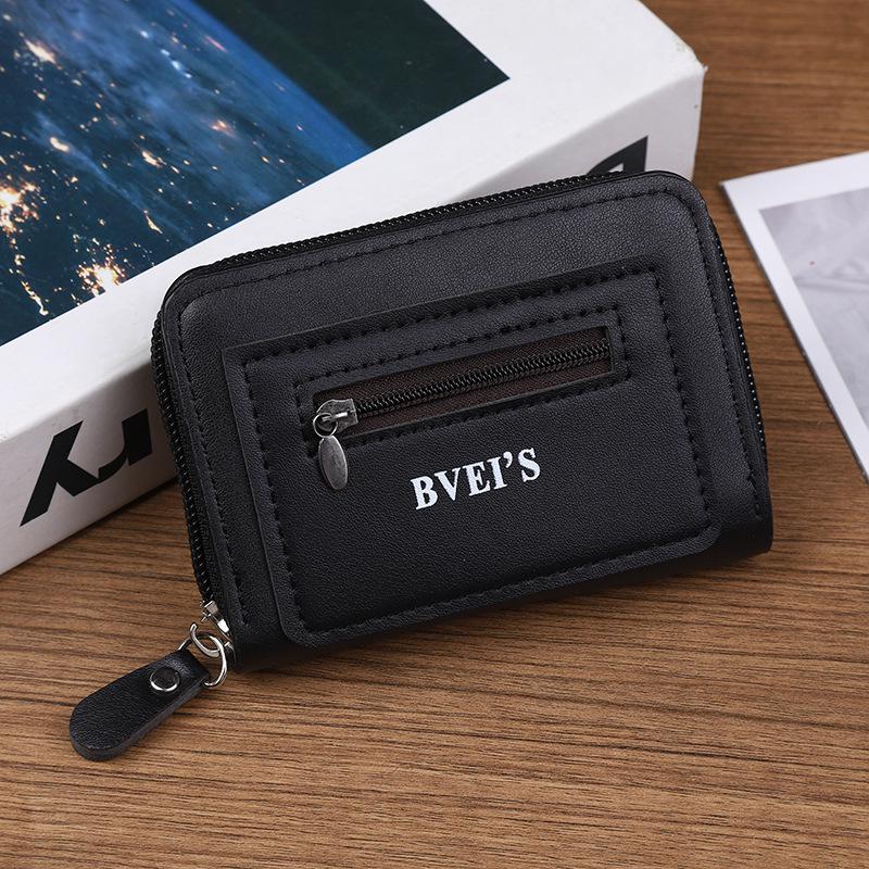 

Retro Oil Wax Leather Accordion Card Holder: Men s Wallet with Multiple Card Slots and Coin Purse. чёрный