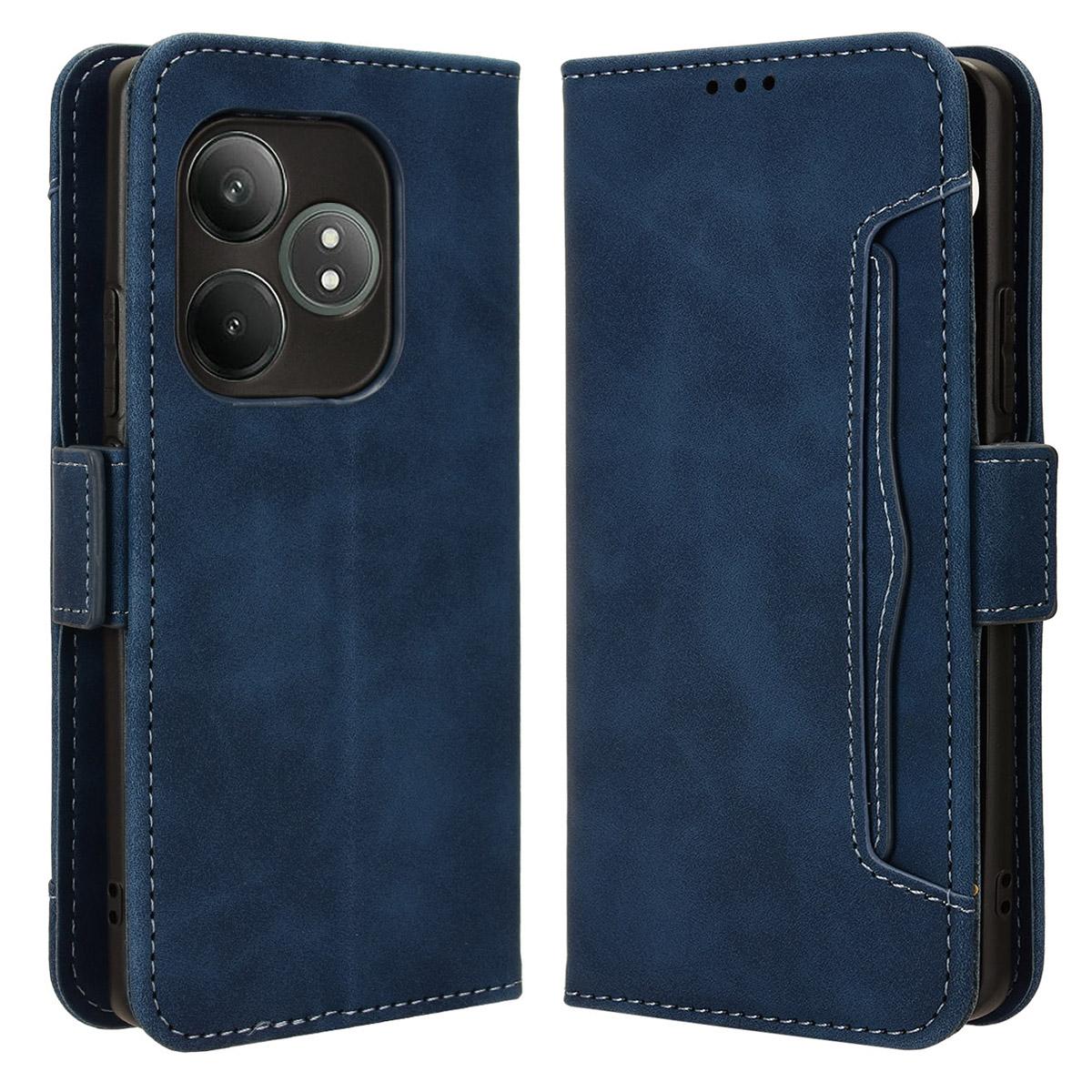 

Чехол для телефона Realme GT Neo6 SE 5G/Neo6 5G/GT 6 5G/GT 6T 5G с несколькими слотами для карт, кожаный чехол-книжка Blue