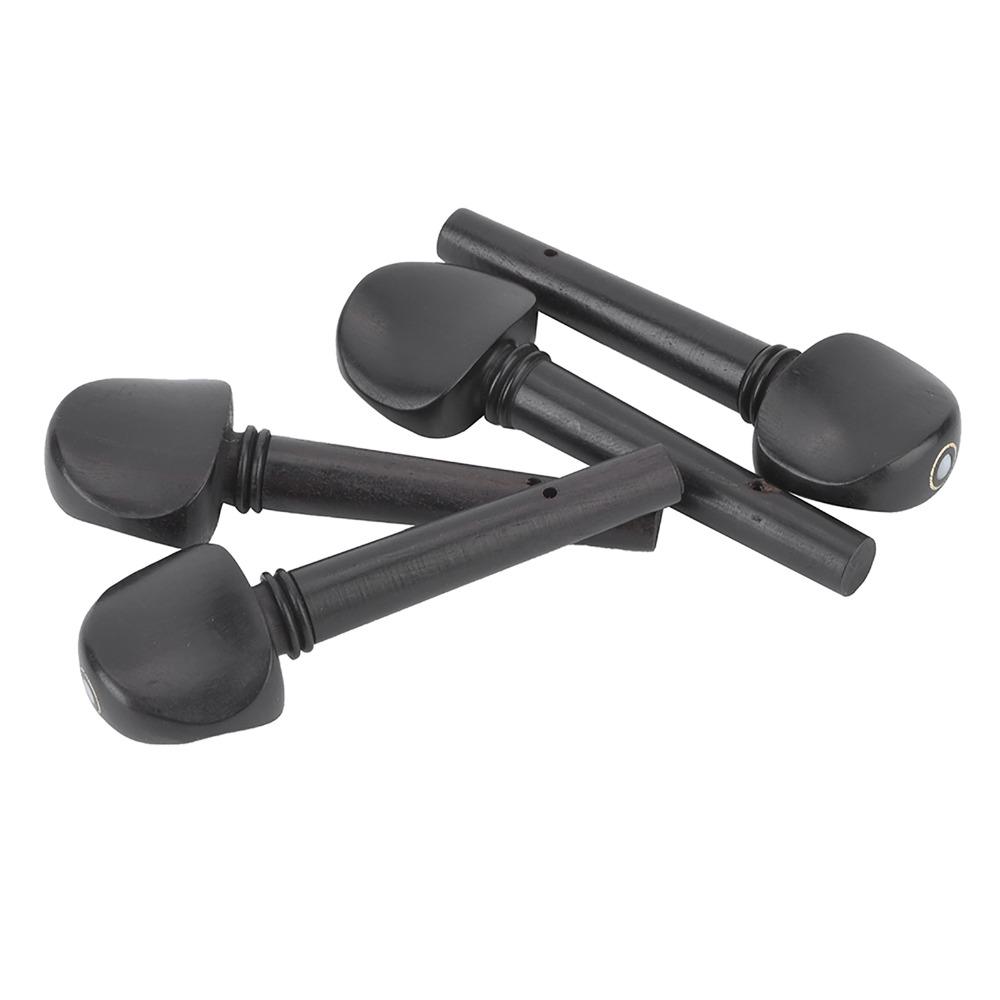 4PCS Black Color Violin Tuning Pegs Ebony Material Violin Replacement Pegs For 1/2 1/4 1/8 Violin
