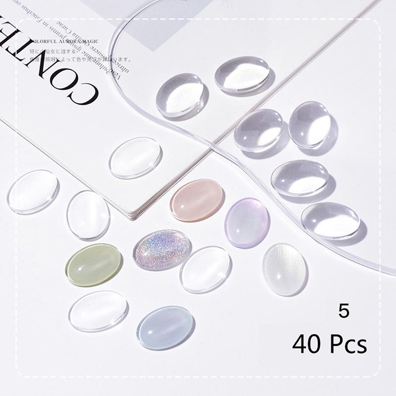 40Pcs Transparent Glass Nail Art Display Showing Polish Color Board Tips Tools