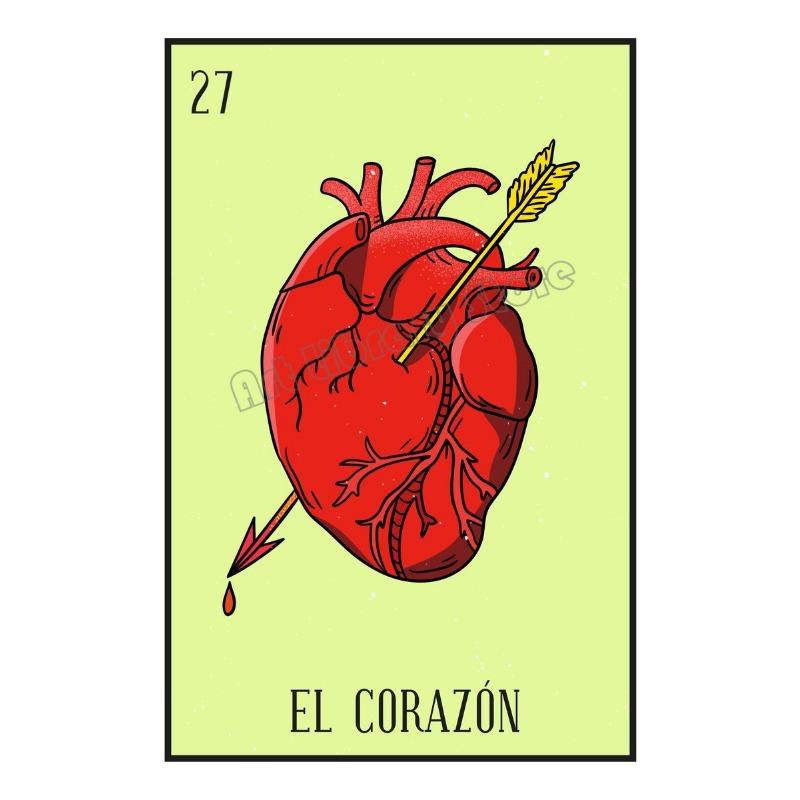 Cartoon Mexican Lottery Hunter Skull Nopal Tarot Card Poster and Prints Canvas Painting Wall Art Pictures Museum Home Decor