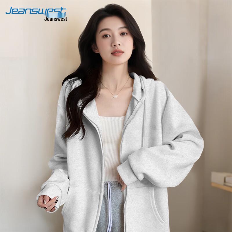 Jeanswest Women's Korean Style Loose Hooded Sweatshirt