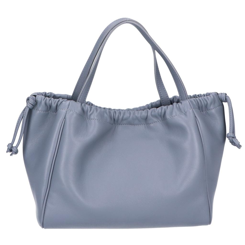 CELINE Excellent condition small Cabas drawstring Cuir Triomphe smooth calfskin 2-way shoulder bag Handbag Blue grayUsed